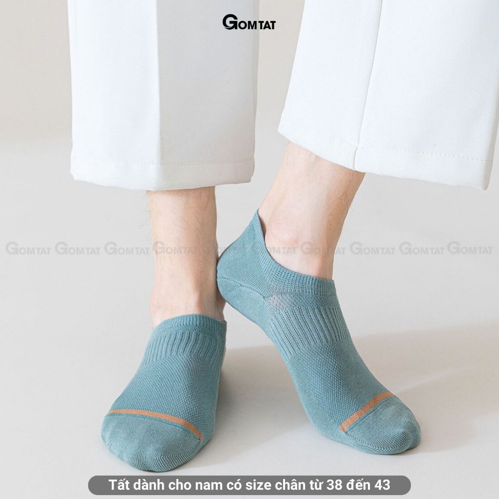 Combo 7 đôi tất ngắn nam chống tuột gót GOMTAT, vớ nam đi giày lười chất liệu cotton hút ẩm, mềm mại - D16-A080-CB7