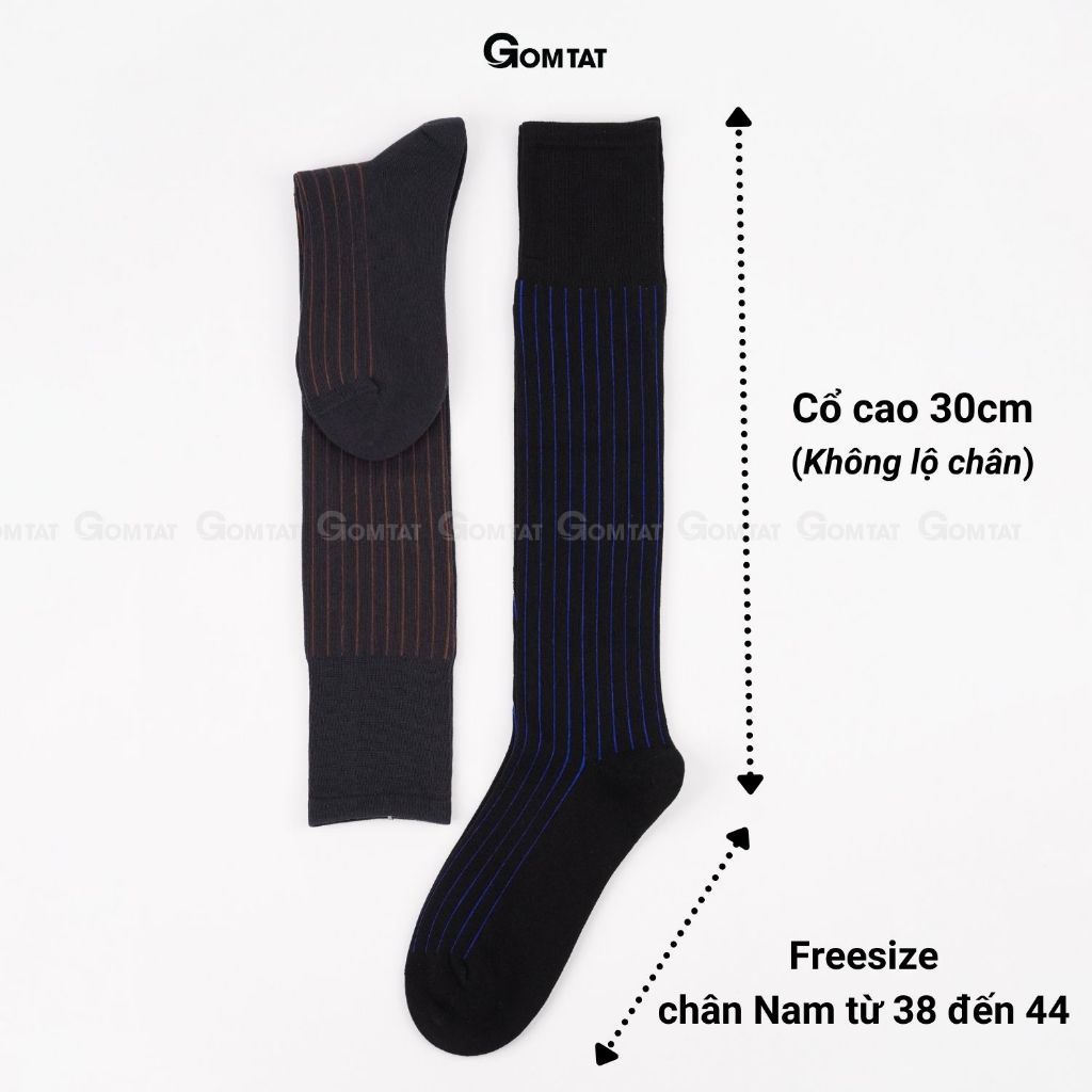 Tất cao cấp đi giày tây công sở GOMTAT, chất liệu cotton mềm mịn, khử mùi, thoáng khí - IHE-2201-1DOI