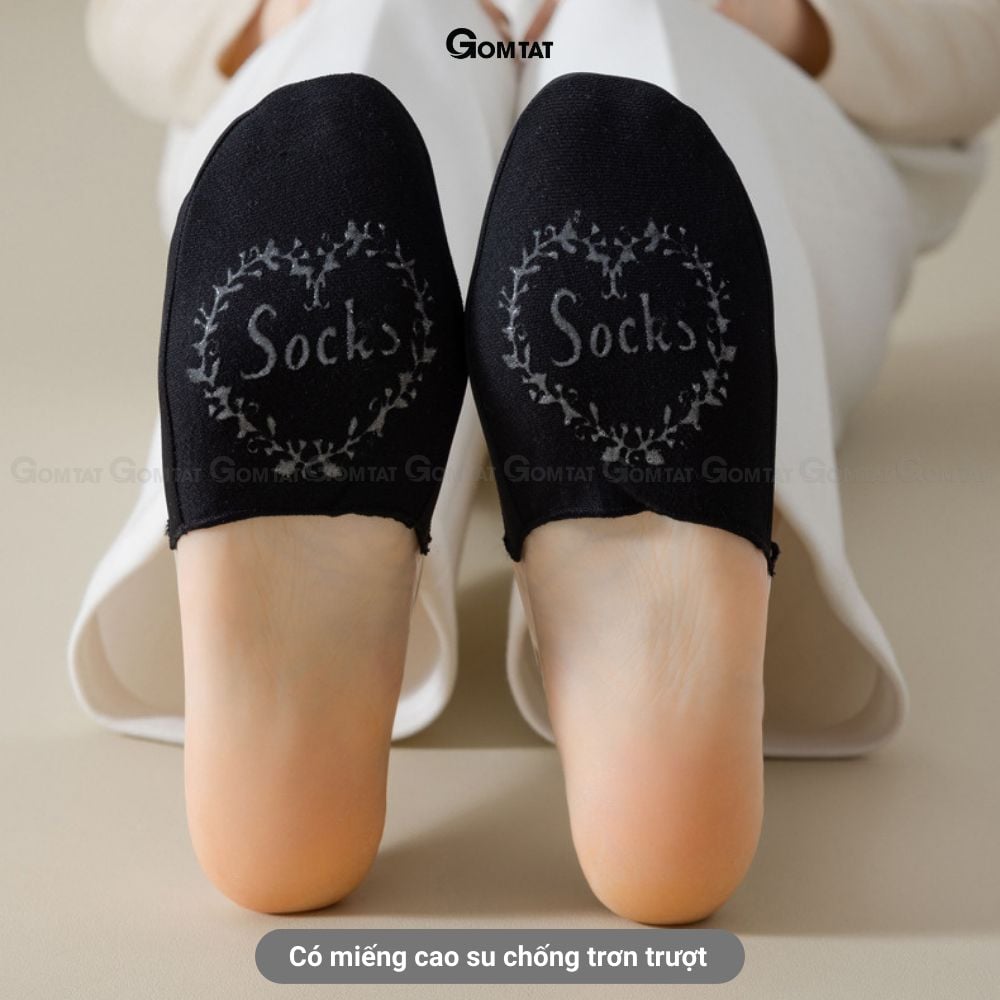 Combo 10 đôi tất đi giày cao gót nữ GOMTAT, chất liệu cotton êm chân khử mùi - CAOGOT-SUX-1102-CB10