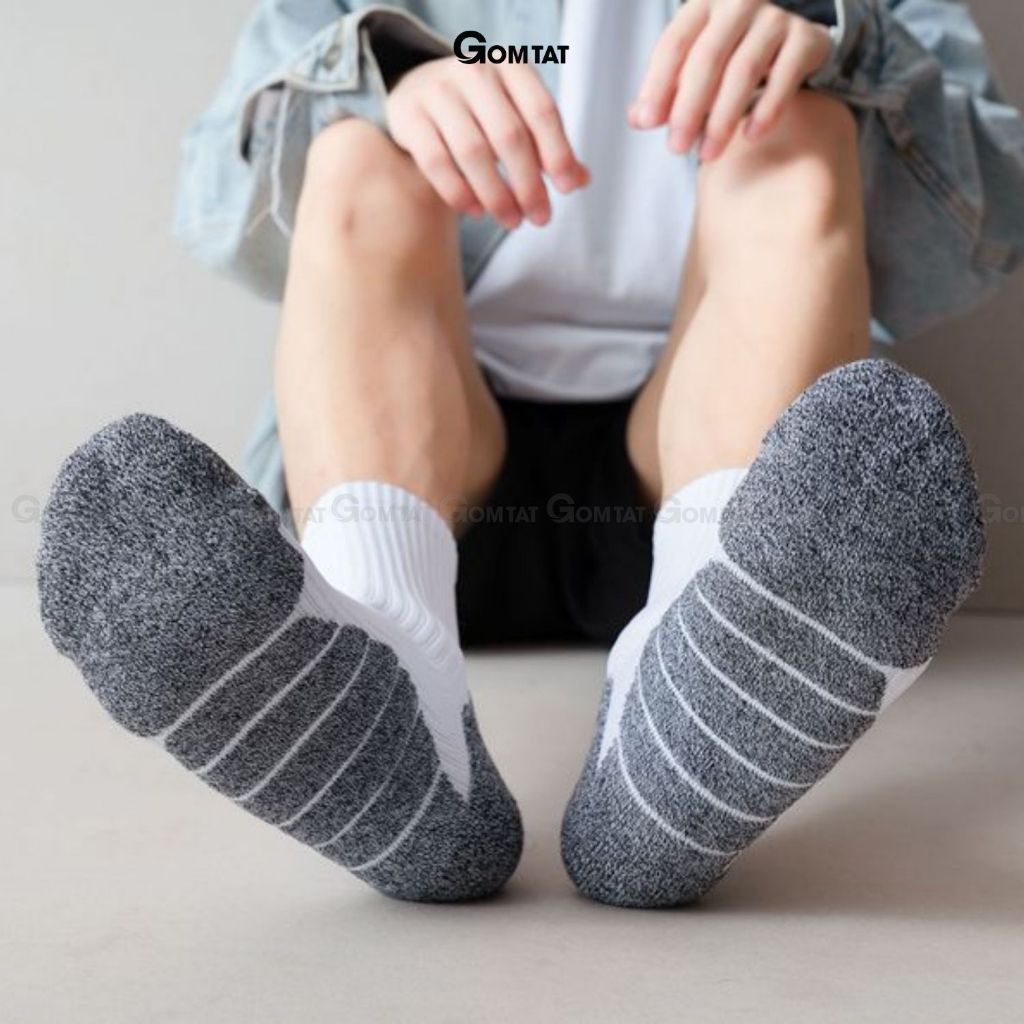Combo 5 đôi tất thể thao nam cổ cao GOMTAT có lớp đệm xù lông êm chân, chất liệu mềm mại, thấm hút  -PO-TATXU-3011-CB5
