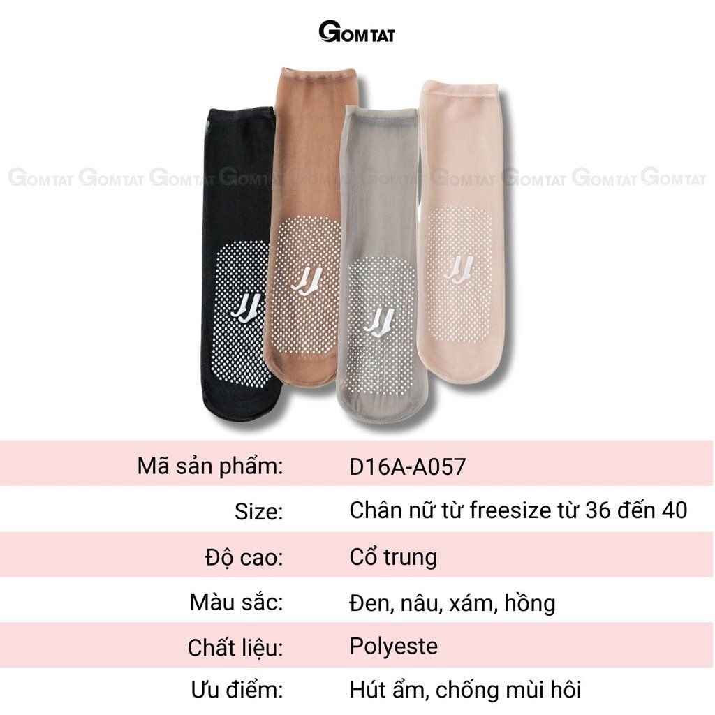 Combo 10 đôi tất da chân cao cổ siêu mỏng GOMTAT, vớ da che khuyết điểm chân nữ có đệm cao su chống trượt - D16-A057