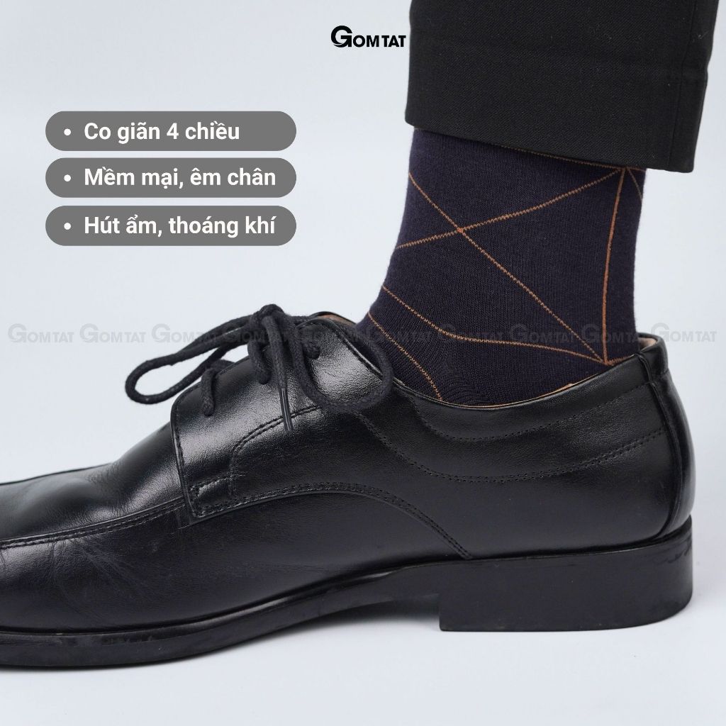 Hộp 5 đôi tất giày tây nam công sở GOMTAT mẫu MIX16, chất liệu cotton mềm mại, hút ẩm thoáng khí - GOM-MIX16-CB5