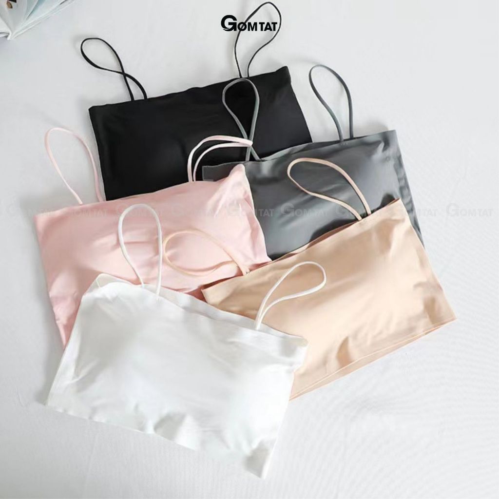 Áo bra nữ đúc su trơn GOMTAT quây ngang 2 dây, có mút đệm mỏng không gọng, chất liệu thoáng mát - SA-8881