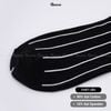 Tất nam công sở cổ cao GOMTAT, vớ đi giày tây mẫu sọc trắng đen, chất liệu cotton cao cấp Menswear - TAY-DENSOCTRANG-1DOI