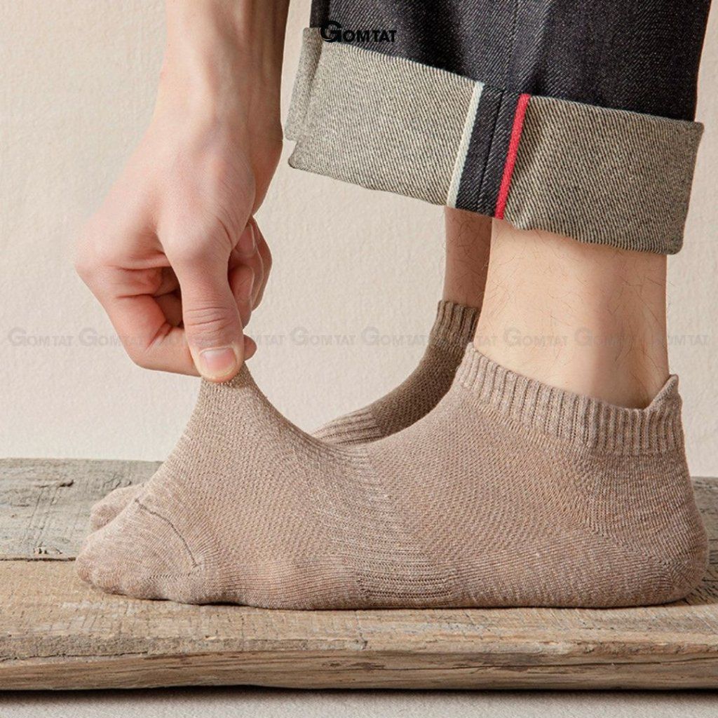 Set 10 đôi tất nam cổ ngắn GOMTAT nhiều màu, chất liệu cotton mềm mại thoáng mát, thấm hút mồ hôi - GOT-KOL-1301-CB10