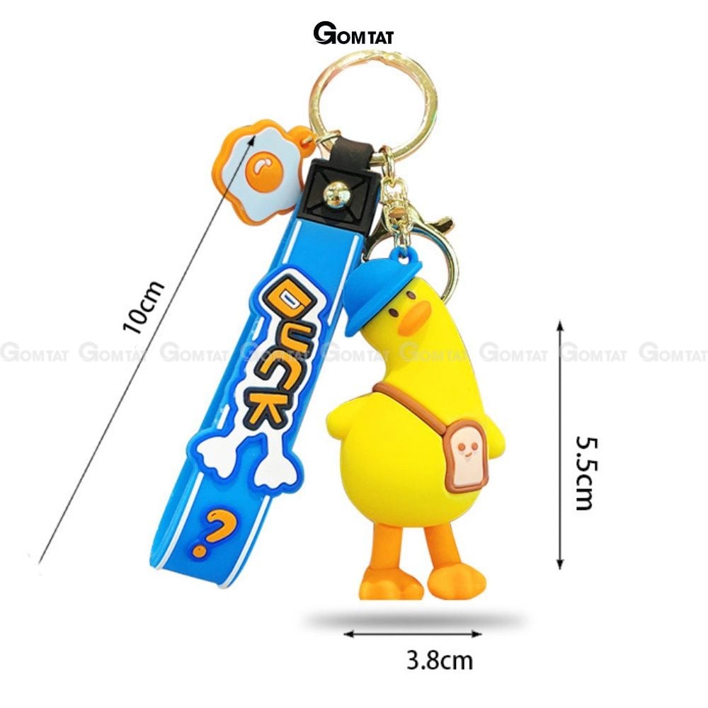 Móc khóa vịt thời trang GOMTAT treo trên balo, túi xách siêu dễ thương - VIT-KEY-008