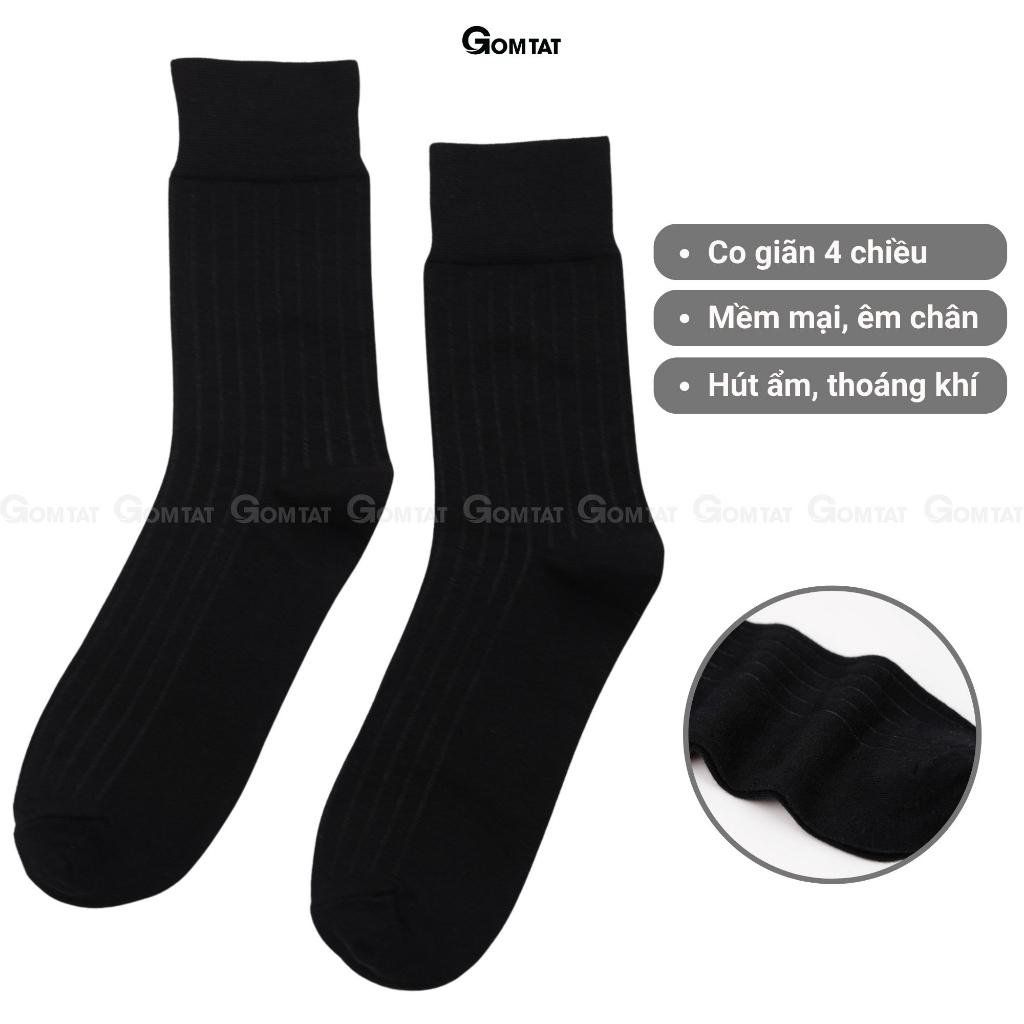 Tất vớ giày tây nam cổ cao GOMTAT mẫu gân chìm, chất liệu mềm mại, thoáng mát, êm chân Menswear - GOM-TAYGANCHIM-1DOI
