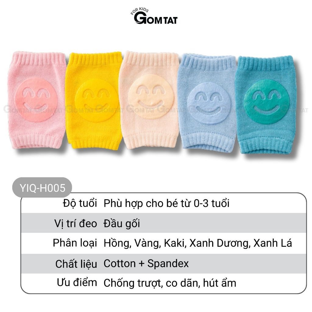 Combo 5 đôi tất tập bò trẻ em GOMTAT vớ bảo vệ gối có đệm silicon cho trẻ dưới 3 tuổi - YIQ-H005-CB5