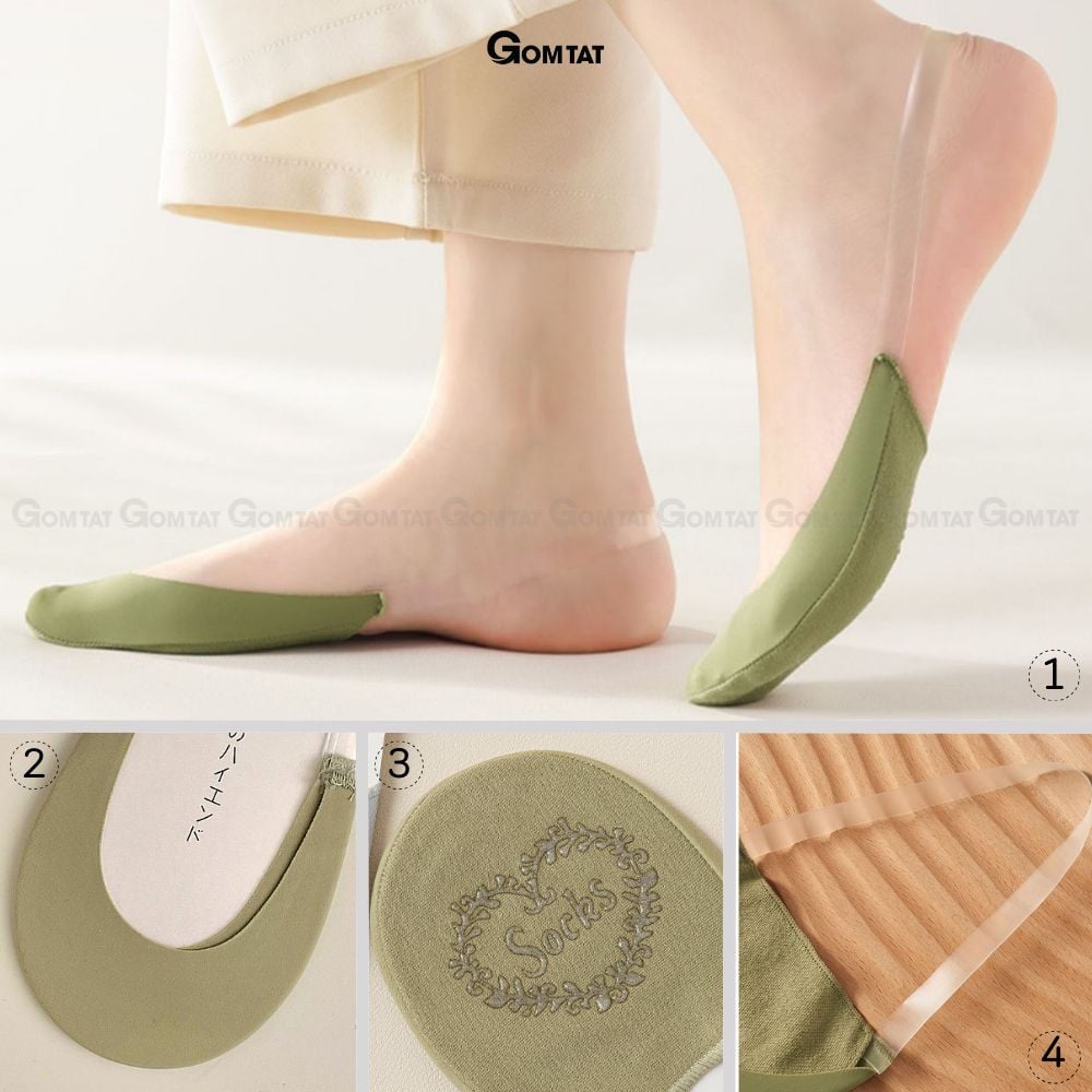 Combo 5 đôi vớ lười nữ đi giày cao gót GOMTAT, chất liệu cotton cao cấp - CAOGOT-SUX-1102-CB5