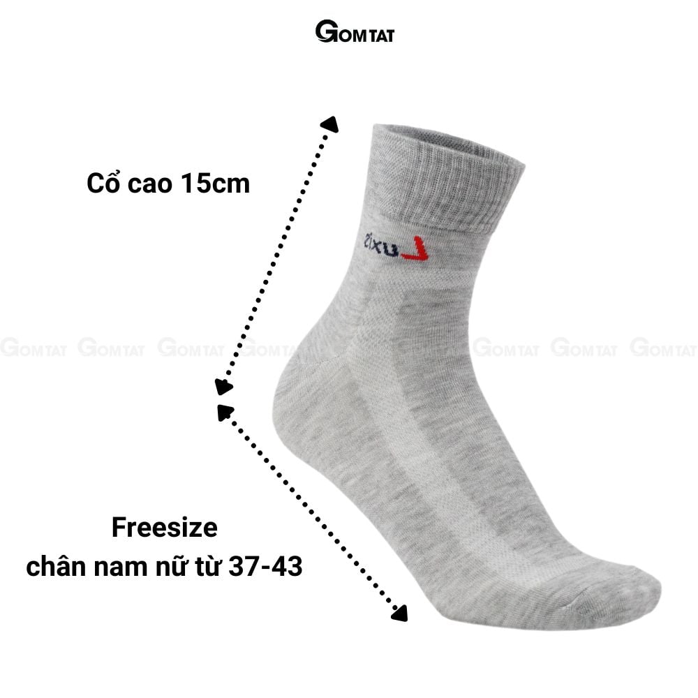 Combo 5 đôi vớ thể thao nam nữ dày dặn GOMTAT, chất liệu cotton kháng khuẩn khử mùi, êm mềm mịn mát - LUXIS-S015-CB5