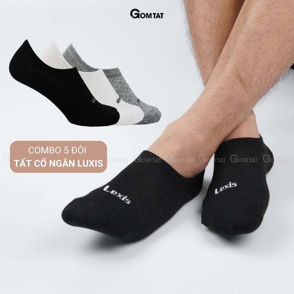 Combo 5 đôi tất nam đi giày lười GOMTAT, chất liệu cotton dày dặn thoáng khí, cực êm chân - LUXIS-S08-CB5