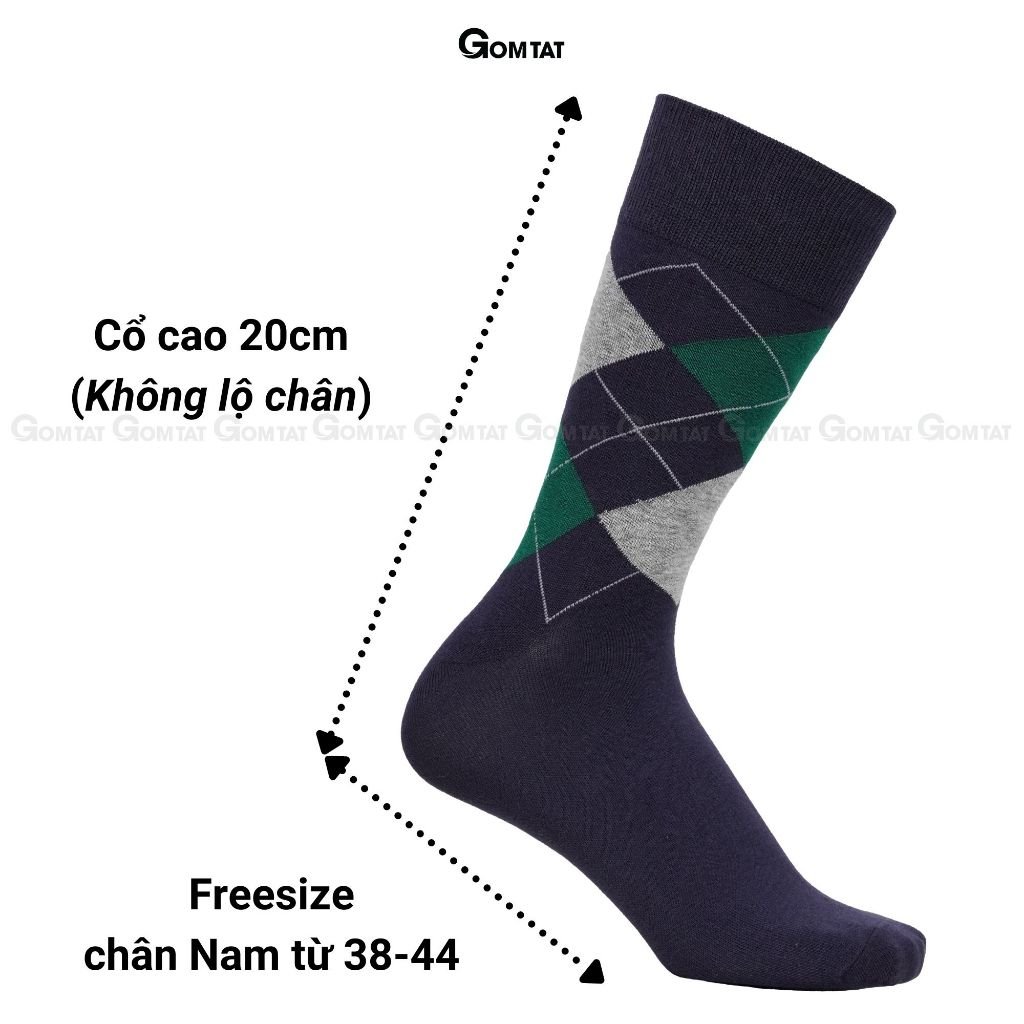 Hộp 5 đôi tất giày tây nam công sở GOMTAT mẫu MIX16, chất liệu cotton mềm mại, hút ẩm thoáng khí - GOM-MIX16-CB5