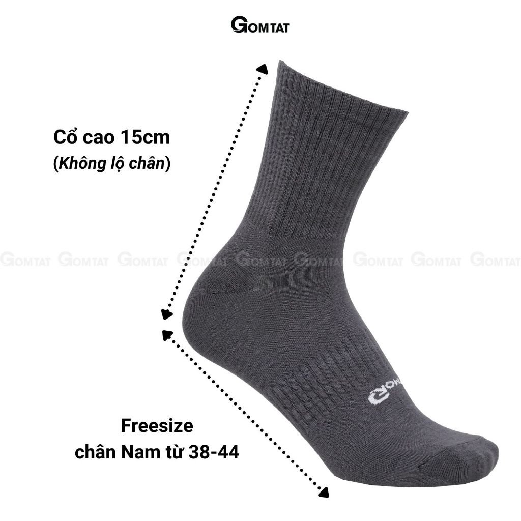 Hộp 4 đôi tất cổ lửng sợi tre nam GOMTAT cao cấp, vớ nam co giãn êm chân - GOMTAT-TRECAO-CB4