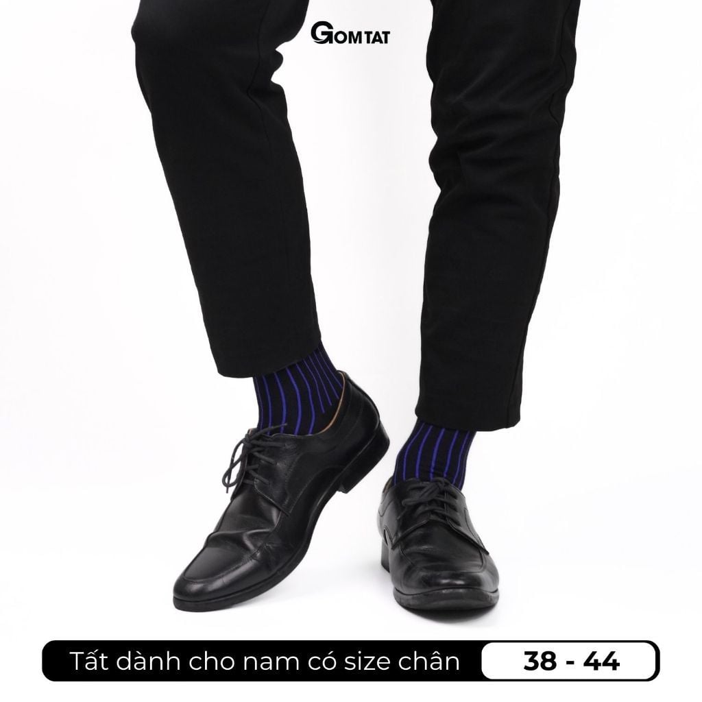 Hộp 3 đôi tất nam công sở GOMTAT cao cấp, chất liệu cotton mềm mịn, khử mùi thoáng khí êm chân - IHE-2201-CB3