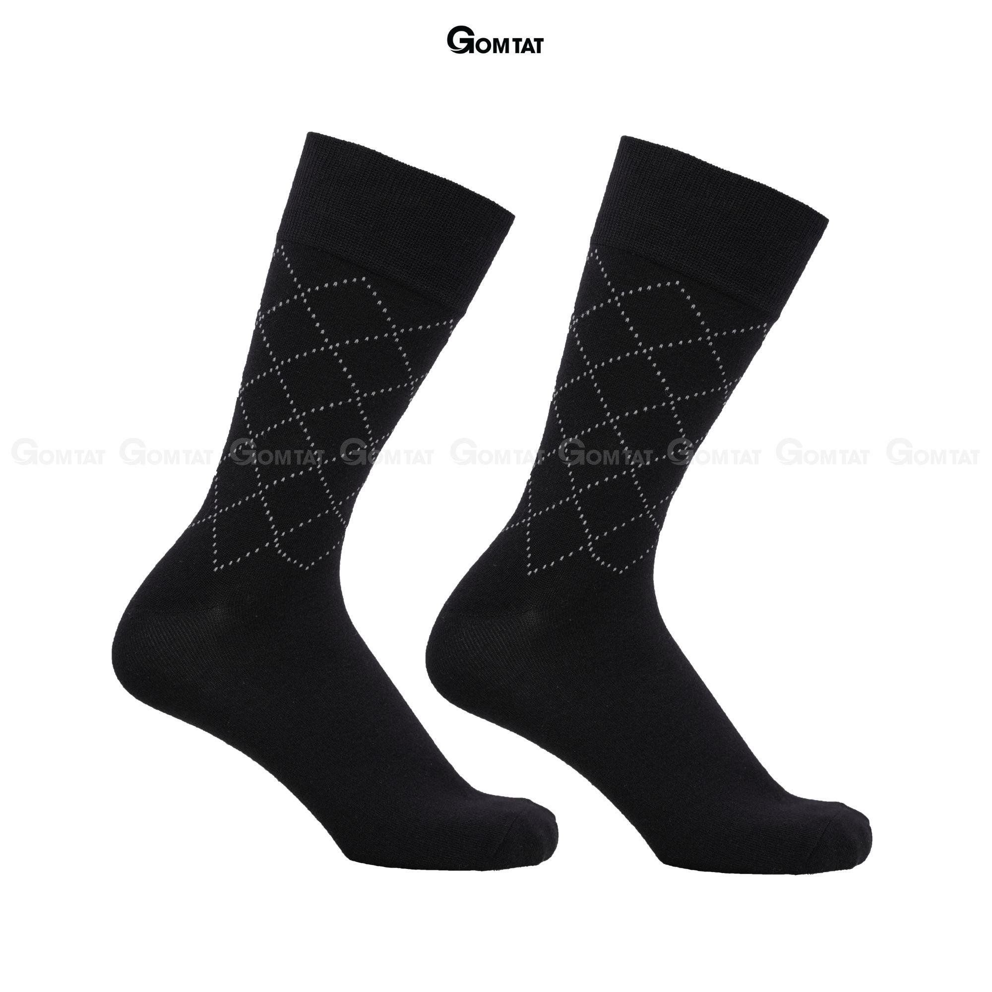 Tất Nam Công Sở Cổ Cao Họa Tiết Sọc Chéo, Tất Vớ Giày Tây Nam Cao Cấp Menswear  Chất Cotton Hút Ẩm Thoáng Khí - GOM-TAYCHEO-1DOI