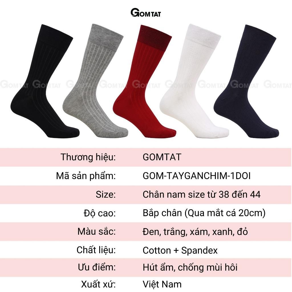 Tất vớ giày tây nam cổ cao GOMTAT mẫu gân chìm, chất liệu mềm mại, thoáng mát, êm chân Menswear - GOM-TAYGANCHIM-1DOI