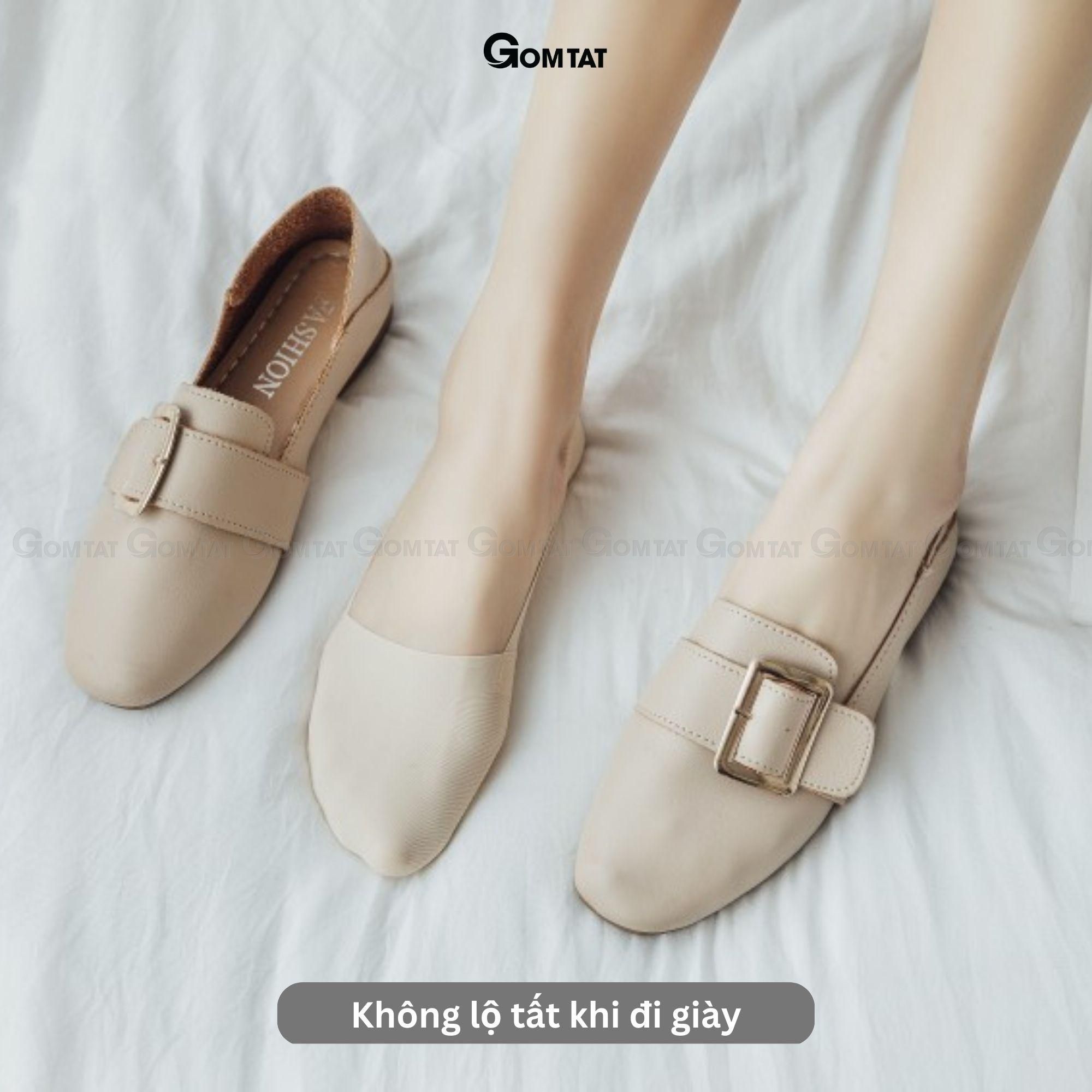 Tất lười lụa nữ GOMTAT mỏng mát, vớ nữ đi giày búp bê chất liệu cotton mềm mại thấm hút thoáng khí, tất nữ đi giày búp bê Cherry, vớ lười lụa nữ - TATLUA-UYE-7002-1DOI