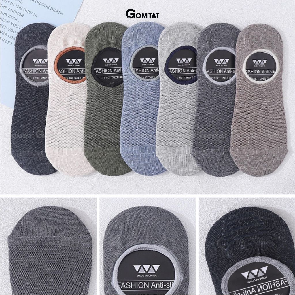 Combo 7 đôi tất lười nam chống tuột gót GOMTAT, vớ lười nam đi giày lười cao cấp - MIA-1402-CB7