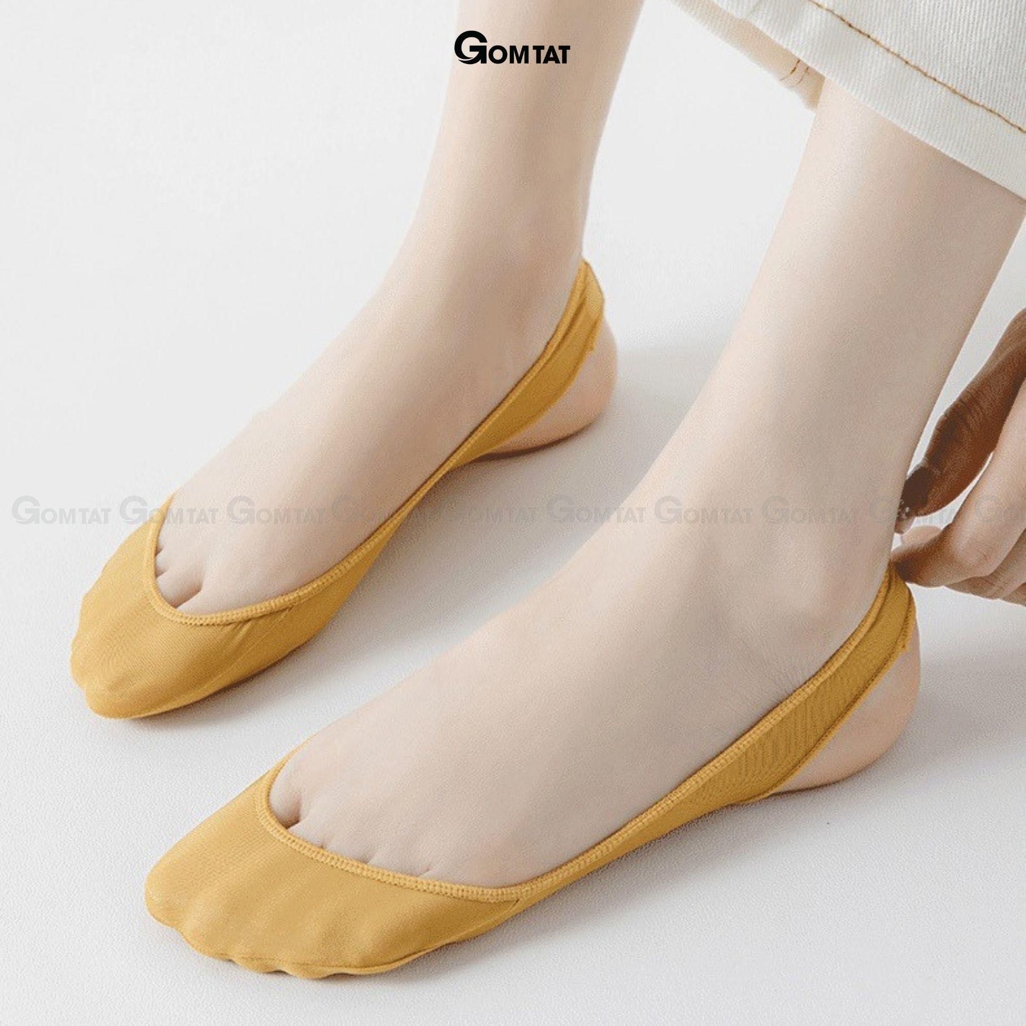 Tất đi giày cao gót nữ GOMTAT, vớ đi giày cao gót chất liệu cotton cao cấp, mềm mại, êm chân, tất đi giày búp bê, vớ mang giày búp bê Trắng - CAOGOT-SUX-19218-1DOI