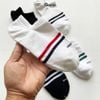 Combo 5 đôi vớ cổ ngắn nam nữ GOMTAT mẫu 2 sọc, chất liệu cotton hút ẩm thoáng khí khử mùi êm chân  -GOM503-2SOC-CB5