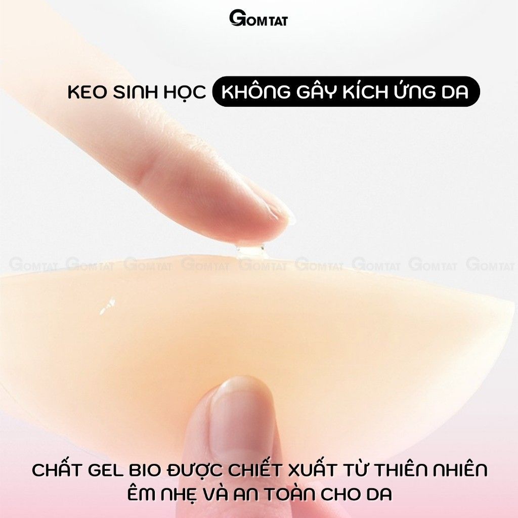 Miếng dán ngực sillicone tàng hình GOMTAT cao cấp, chất keo siêu dính tệp da không viền tái sử dụng nhiều lần - SA-5550