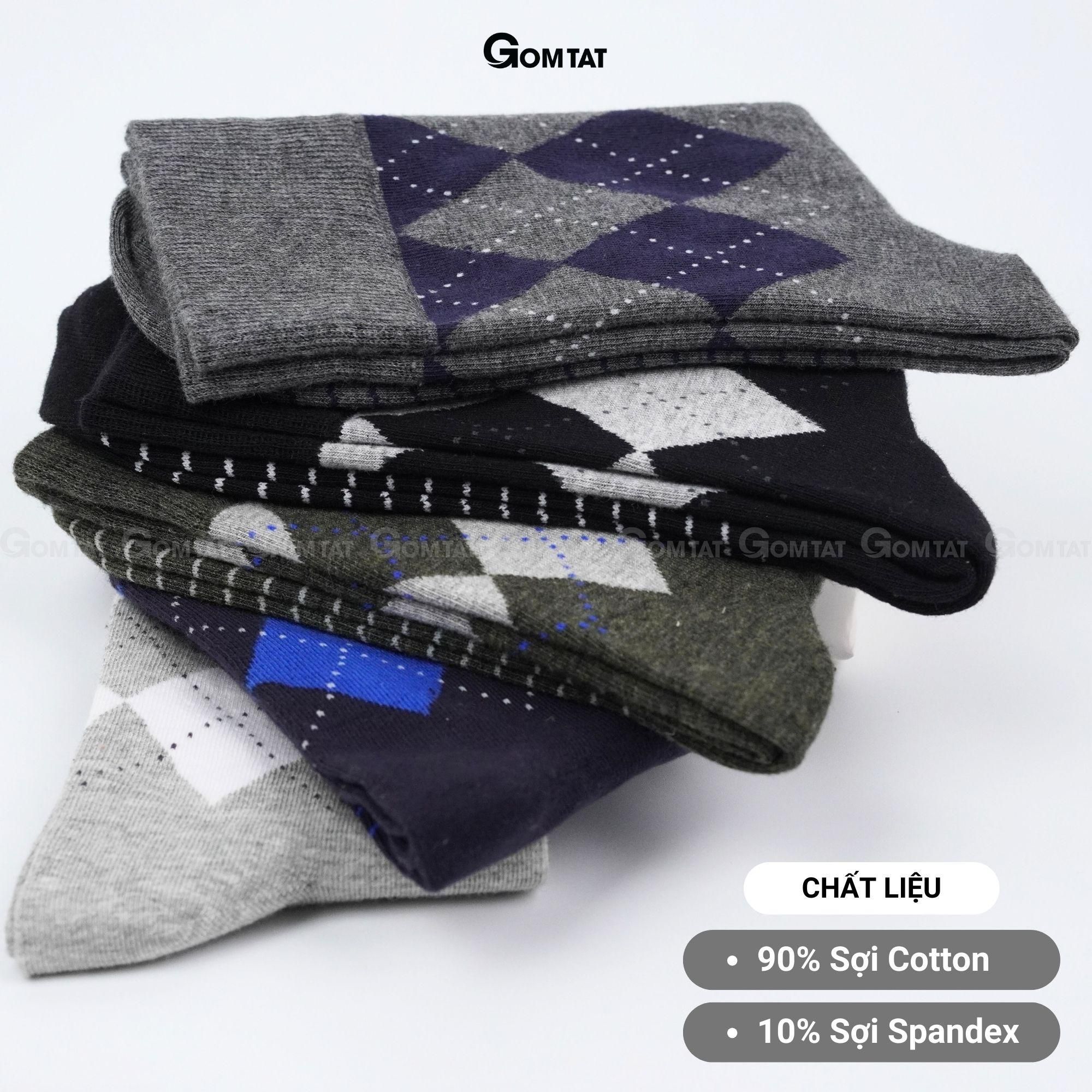 Tất đi giày tây nam cổ cao GOMTAT cao cấp mẫu MIX07, vớ nam công sở chất liệu cotton mềm mại, hút ẩm thoáng khí Menswear - GOM-MIX07-1DOI