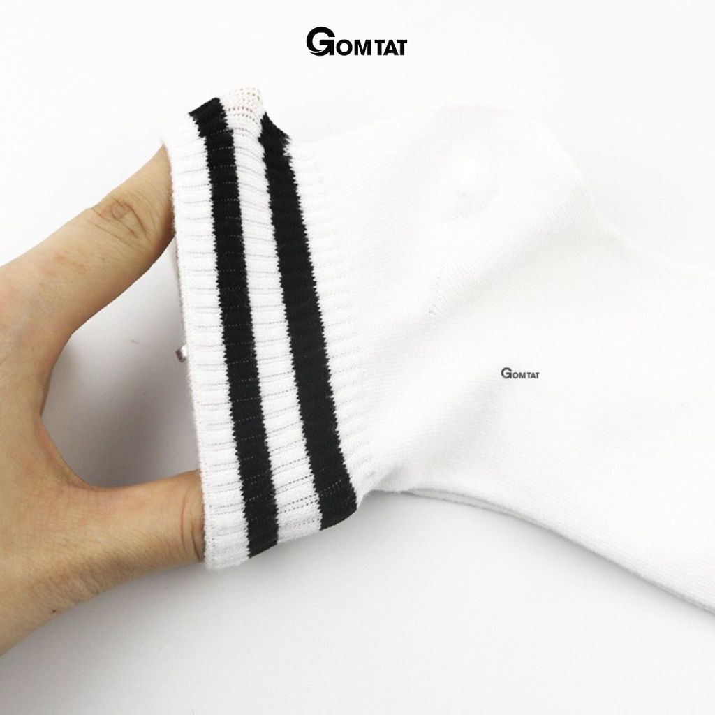 Tất nam nữ cổ ngắn hàn quốc GOMTAT, chất liệu cotton cao cấp nhiều màu thoáng khí hút ẩm tốt - NGAN-2SOC-201-1DOI