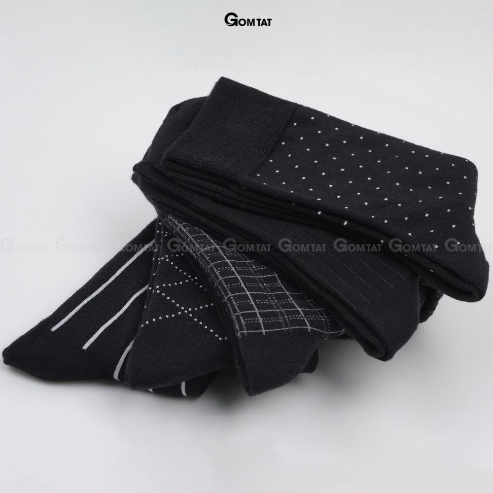 Hộp 5 đôi tất nam công sở GOMTAT mẫu MIX11, vớ đi giày tây nam chất liệu cotton cao cấp - GOM-MIX11-CB5