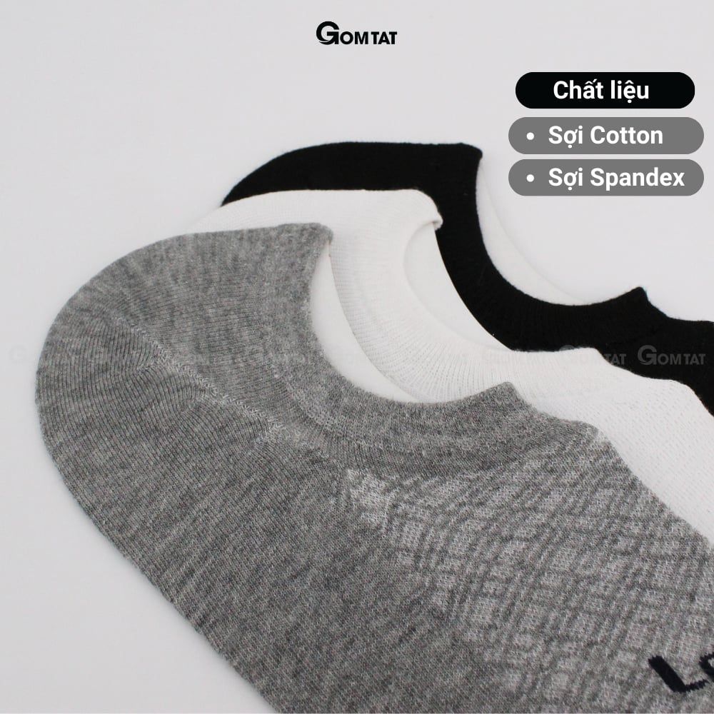 Combo 5 đôi tất nam đi giày lười GOMTAT, chất liệu cotton dày dặn thoáng khí, cực êm chân - LUXIS-S08-CB5
