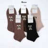 Set 5 đôi vớ nữ cổ ngắn GOMTAT, họa tiết mặt cười, hình gấu, trái tim, chất liệu cotton hút ẩm thoáng khí  -LISU37