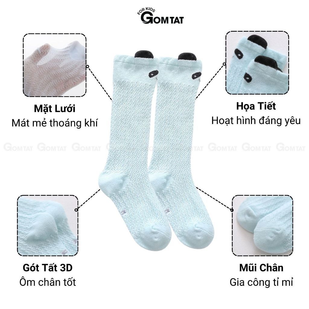 Combo 6 đôi tất lưới chống muỗi trẻ em GOMTAT vớ lưới thoáng khí hút ẩm an toàn - YIQ-W005-CB6