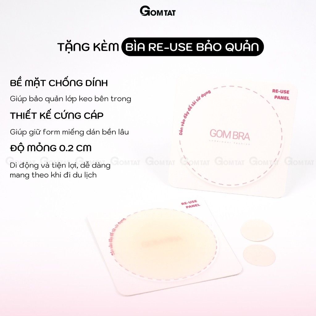 Miếng dán ngực sillicone tàng hình GOMTAT cao cấp, chất keo siêu dính tệp da không viền tái sử dụng nhiều lần - SA-5550
