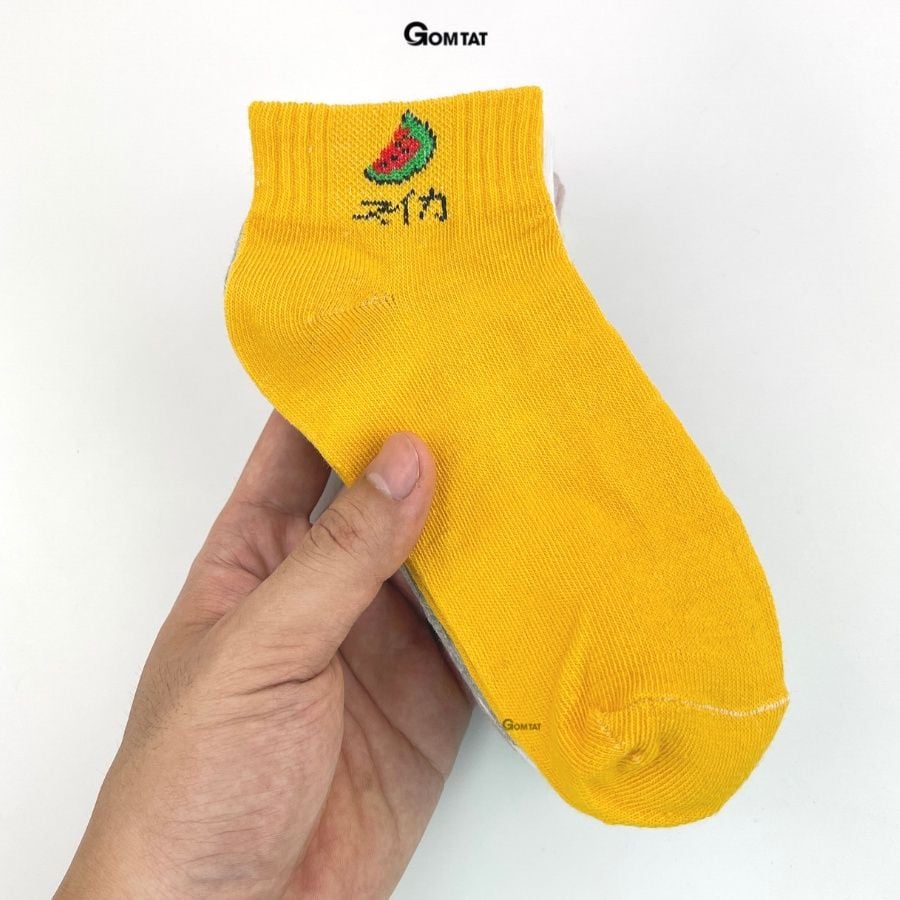 Set 5 Đôi Tất Nữ Cổ Ngắn GOMTAT Nhiều Màu Dễ Thương, Vớ Nữ Cổ Thấp Họa Tiết Trái Cây  -CB043