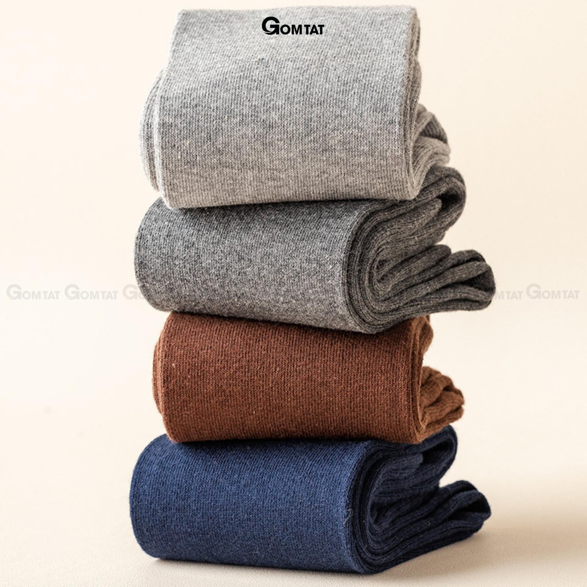 Tất nam đi giày tây dài dưới gối GOMTAT, vớ dài nam chất liệu cotton mềm mịn hút ẩm, thoáng khí, khử mùi êm chân Menswear - HOT-1804-1DOI