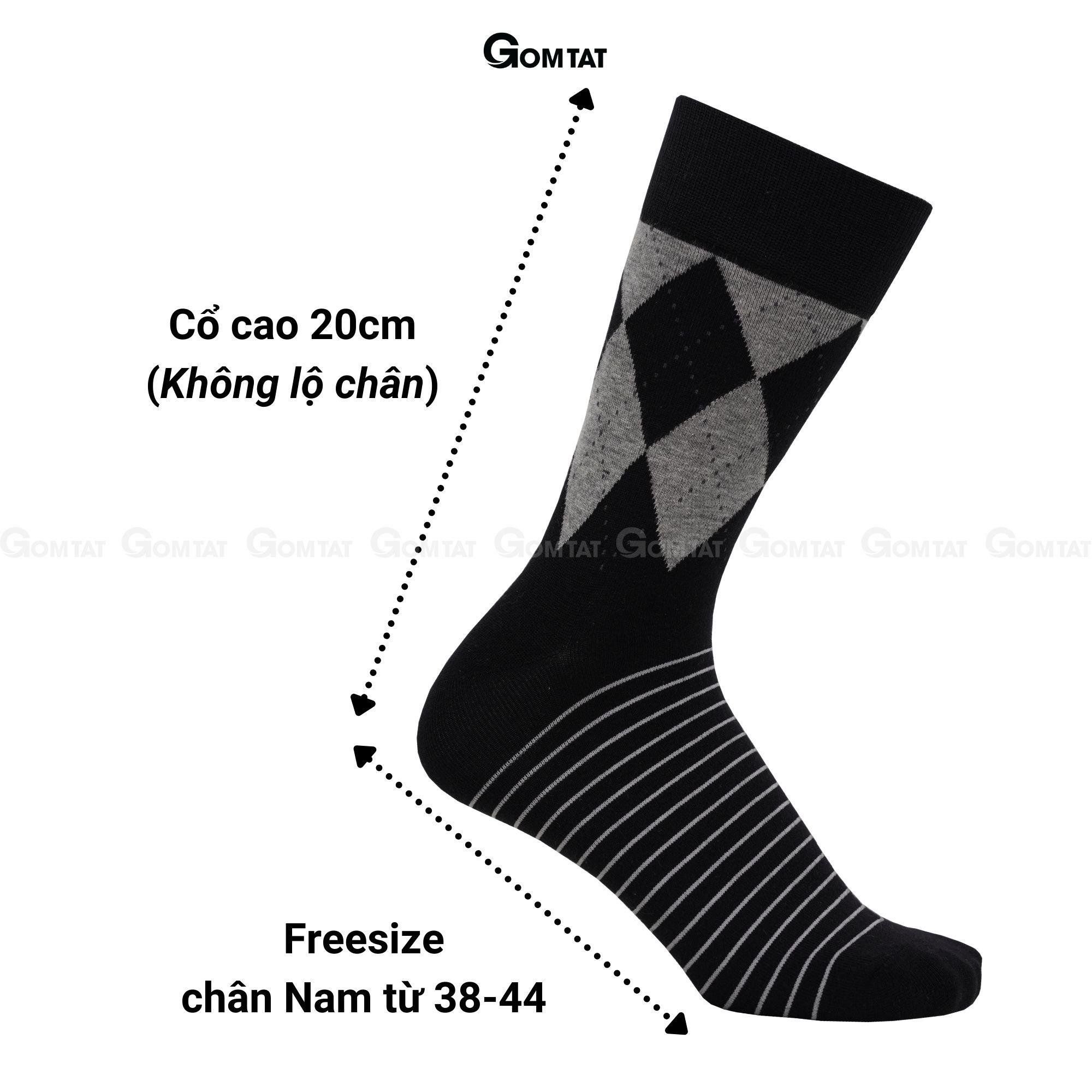 Tất đi giày tây nam cổ cao GOMTAT cao cấp mẫu MIX07, vớ nam công sở chất liệu cotton mềm mại, hút ẩm thoáng khí Menswear - GOM-MIX07-1DOI