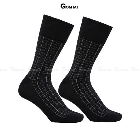  Tất nam cổ cao công sở họa tiết, vớ cao cổ nam đi giày tây chất liệu cotton cao cấp thoáng mát Menswear - GOM-TAY11-DENCAROTRANG 