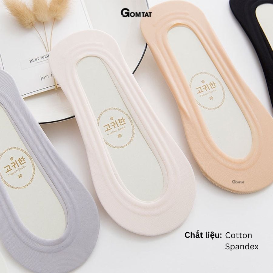 Combo 10 đôi tất lười nữ đi giày búp bê GOMTAT, chất liệu cotton cao cấp mềm mại êm chân - TNBB-CB10