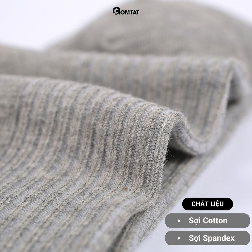 Combo 4 đôi tất vớ nam ngắn cổ GOMTAT, hoạ tiết gân chìm trơn màu chất liệu cotton khử mùi, mềm mại - NT2-FIVE-2005-CB4
