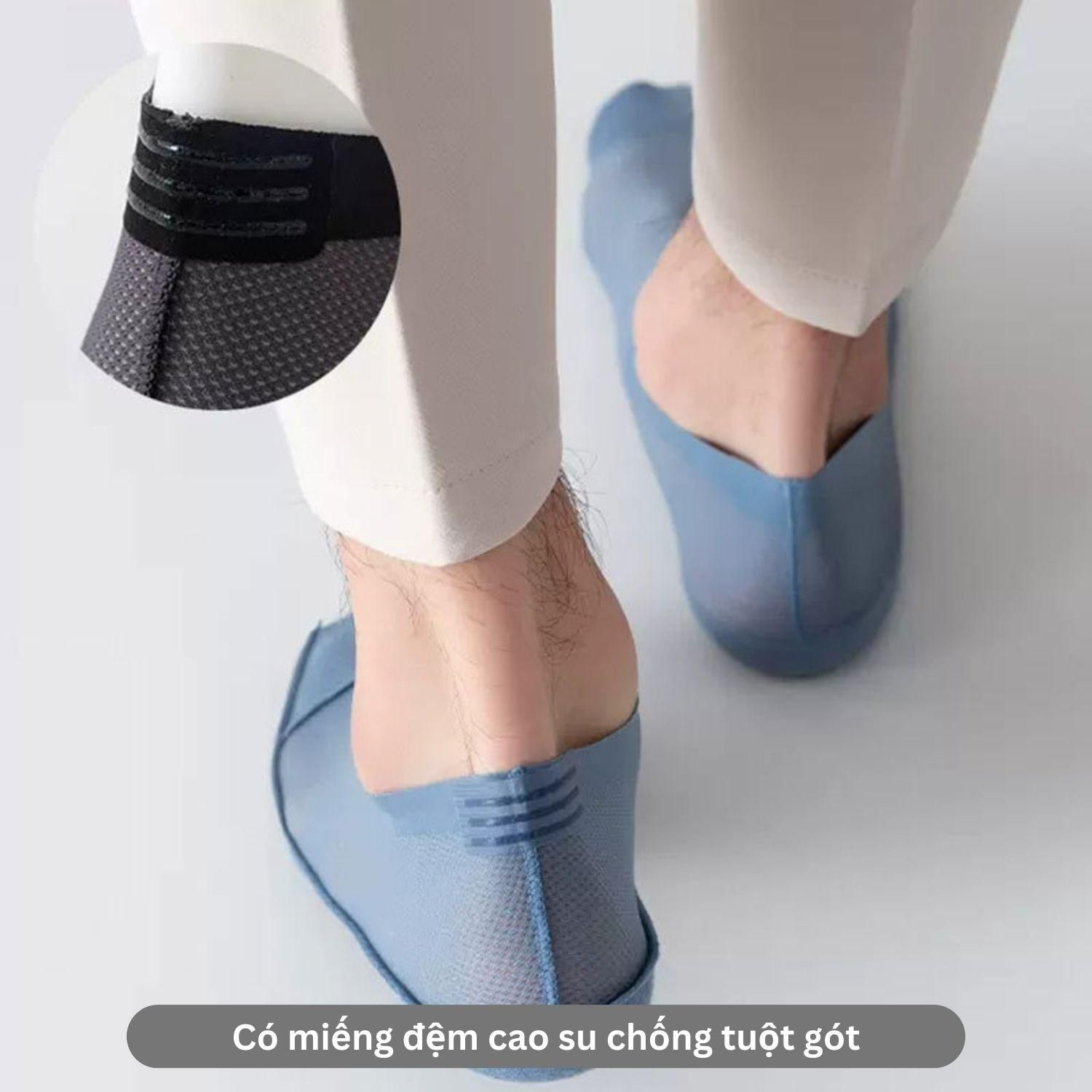 Tất tàng hình nam GOMTAT chất liệu cotton cao cấp, vớ lười nam mềm mịn, thoáng mát, êm chân, vớ tàng hình nam, tất lười nam Menswear, Xanh - HAILUOI-PO-3019-1DOI