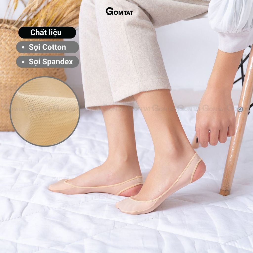 Combo 10 đôi tất nữ lười đi giày cao gót GOMTAT, có đệm silicon chống tuột gót - CAOGOT-SUX-19218-CB10