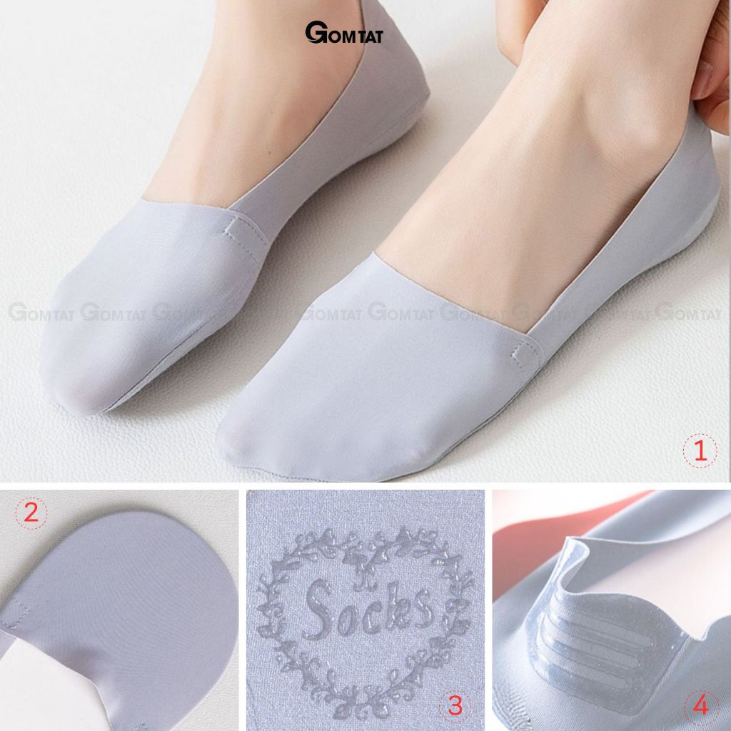 Combo 5 đôi tất đi giày búp bê nữ cao cấp GOMTAT, chất liệu cotton êm chân kháng khuẩn khử mùi  -PO-LOSOCK-LUA-3015-CB5