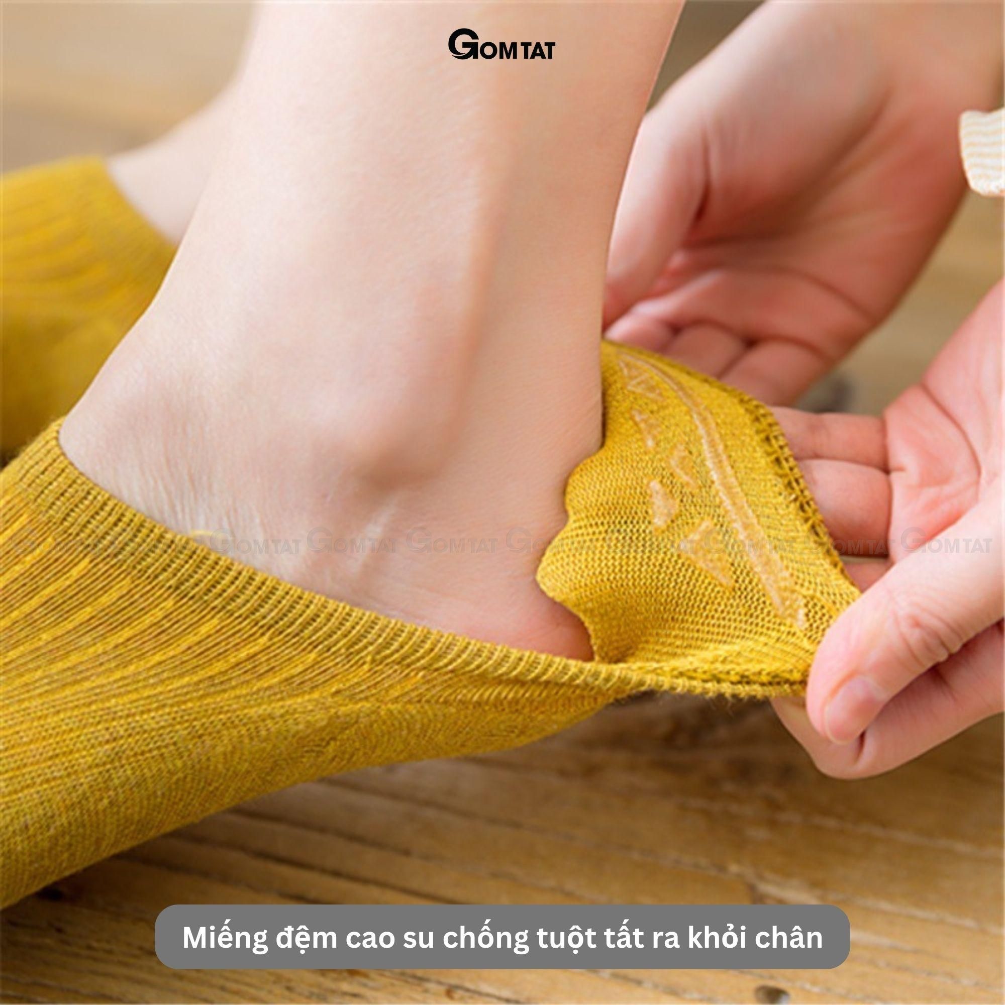 Tất lười nữ đi giày búp bê nhiều màu, vớ lười nữ chất liệu sợi cotton cao cấp có thun cổ chống tuột gót, tất lười nữ Đen, vớ nữ đi giày búp bê, Women - HAI-FIVE-2006-1DOI