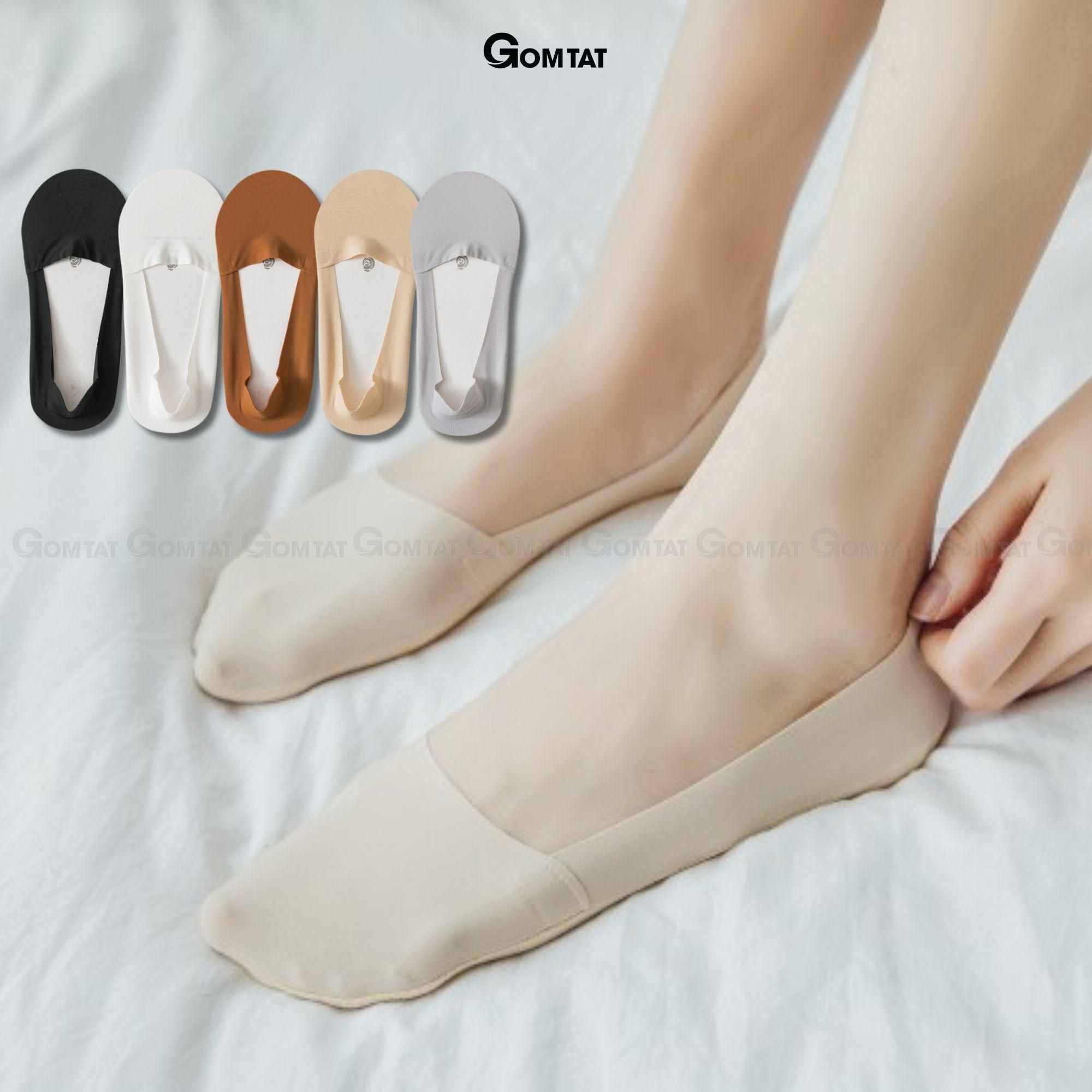 Tất lười lụa nữ GOMTAT mỏng mát, vớ nữ đi giày búp bê chất liệu cotton mềm mại thấm hút thoáng khí, tất nữ đi giày búp bê Cherry, vớ lười lụa nữ - TATLUA-UYE-7002-1DOI