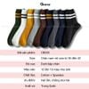 Set 10 đôi vớ cổ cao nam nữ sọc ngang GOMTAT, chất cotton dày dặn mềm mại, thấm hút tốt - CB202-CB10