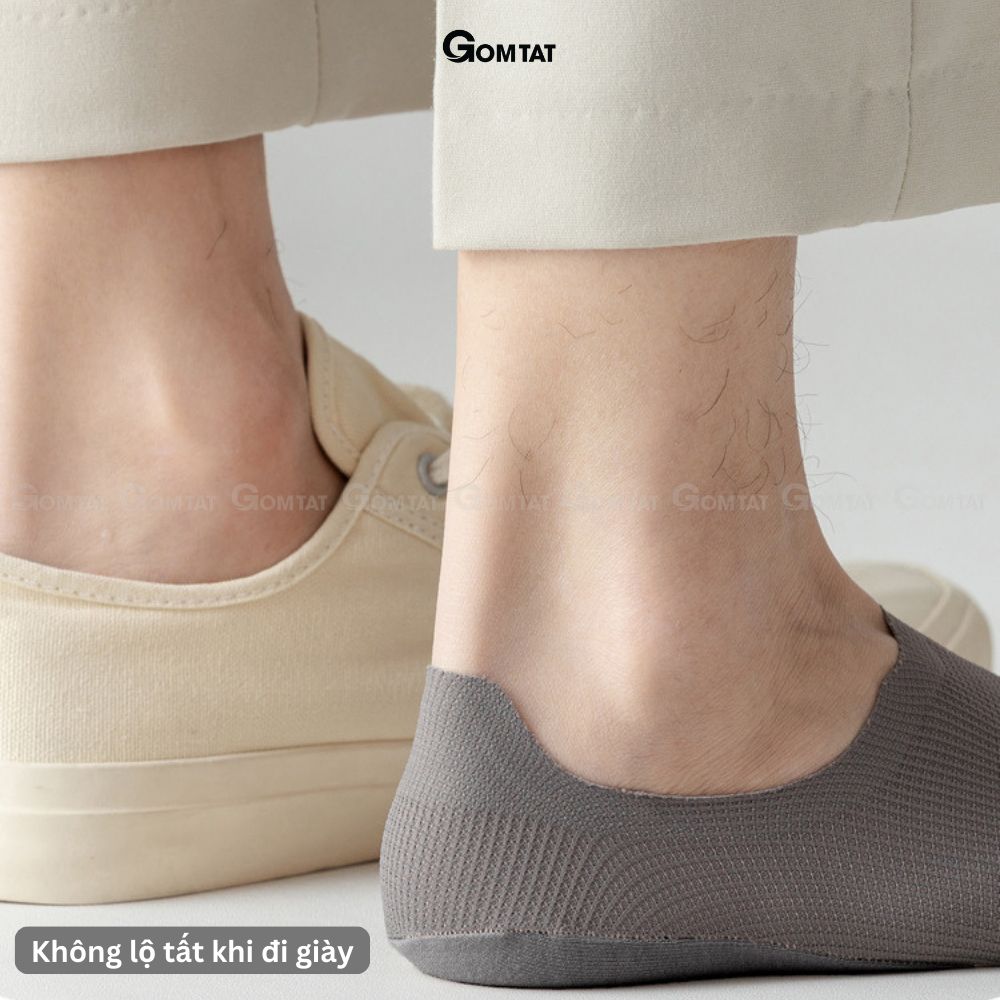 Combo 10 đôi vớ lười nam chống tuột gót GOMTAT, chất liệu cotton êm chân khử mùi kháng khuẩn - HNA-OYU-1501-CB10