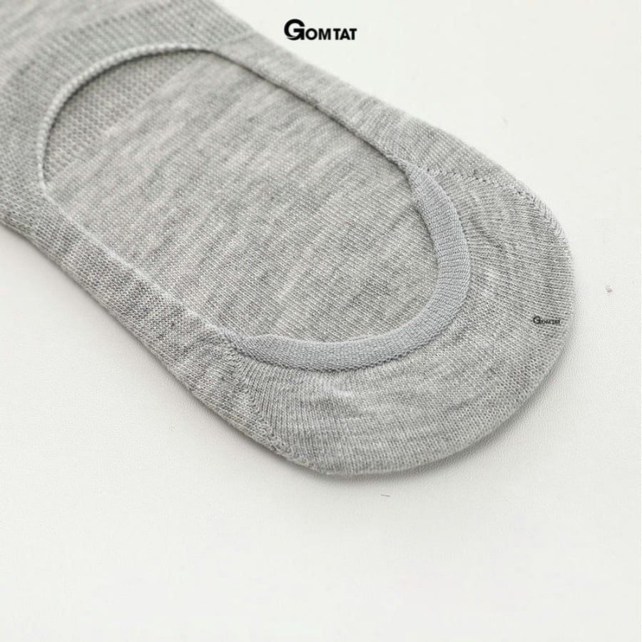 Combo 10 đôi tất vớ nam mang giày lười GOMTAT, vải cotton thoáng mát, có đệm cao su chống trượt gót - TAT-LUOI-02-CB10