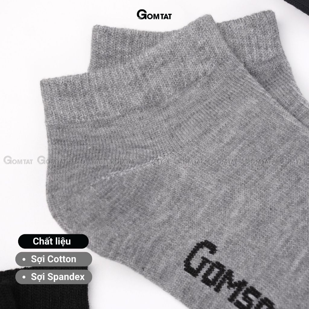 Combo 5 đôi vớ ngắn nam nữ GOMTAT, tất ngắn cổ trơn màu basic, hút ẩm thoáng khí, khử mùi êm chân - GOMSOCKS-NGAN-CB5