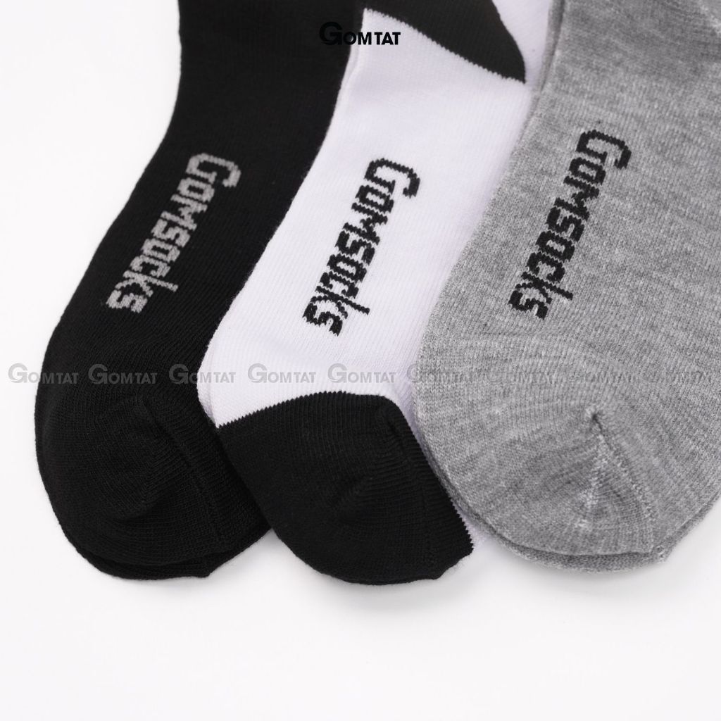 Combo 5 đôi tất nam nữ cổ cao GOMTAT basic, vớ trơn cổ cao mềm mịn, hút ẩm thoáng khí, khử mùi chân - GOMSOCKS-CAO-5DOI