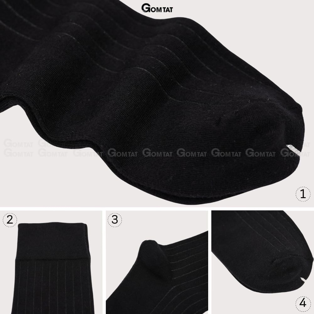 Hộp 5 đôi tất nam cổ cao công sở GOMTAT mẫu MIX04, vớ giày tây nam dài chất liệu cotton cao cấp - GOM-MIX04-CB5