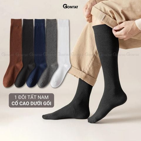  Tất nam đi giày tây dài dưới gối GOMTAT, vớ dài nam chất liệu cotton mềm mịn hút ẩm, thoáng khí, khử mùi êm chân Menswear - HOT-1804-1DOI 